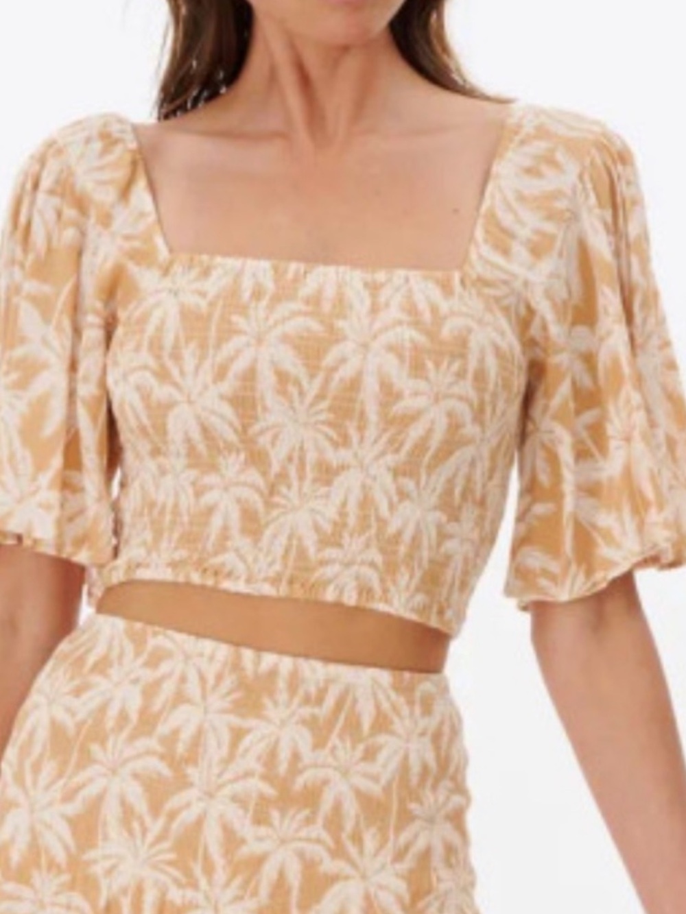 NWT Rip Curl Surf Palms Short-Sleeve boho cropped Top Medium